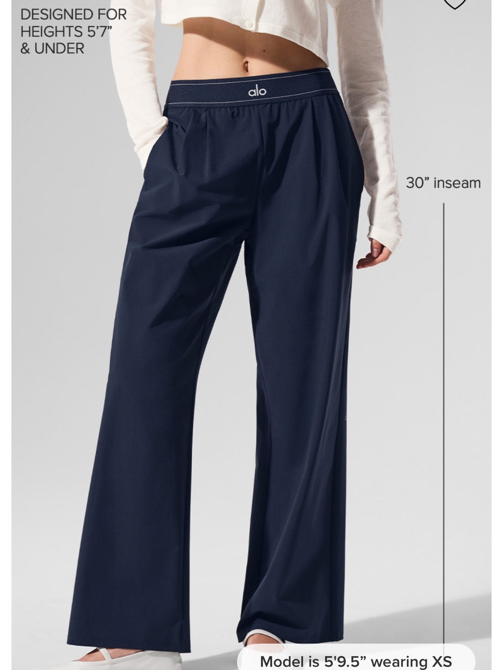 ALO Yoga Navy Suit Up Trousers